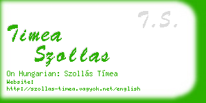 timea szollas business card